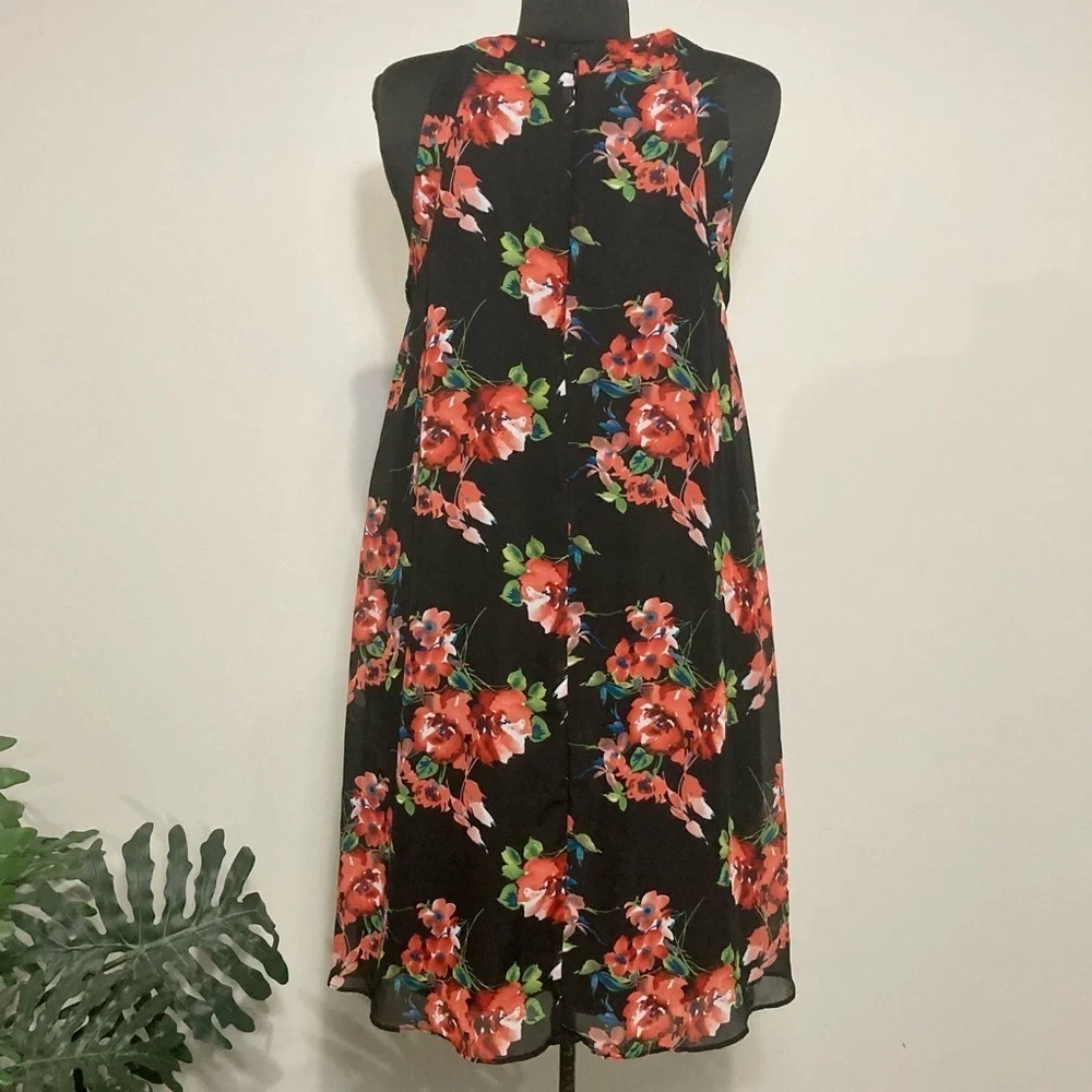 Betsey Johnson Womens Black Floral Dress Size‎ 8 Sleeveless Halter Style